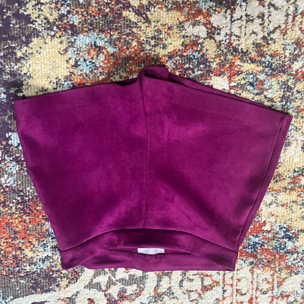 Zara Rich Plum Suede Skirt